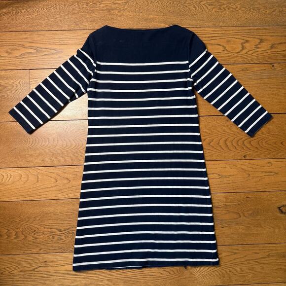 J. McLaughlin Navy and White Striped Midi Dress - Picture 2 of 8